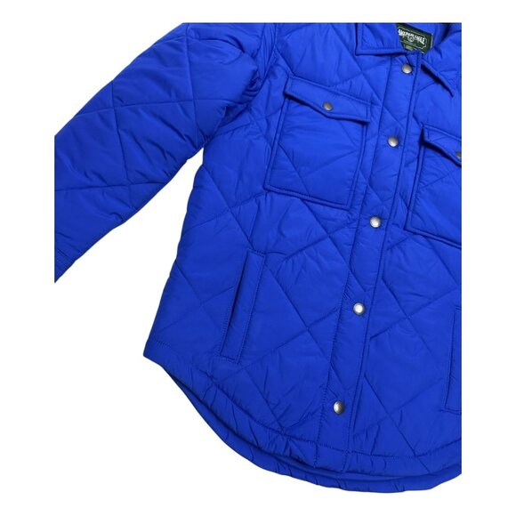 AMERICAN EAGLE Quilted Vibrant Blue Designer Puffer Parka Jacket Womens Small - Picture 5 of 5